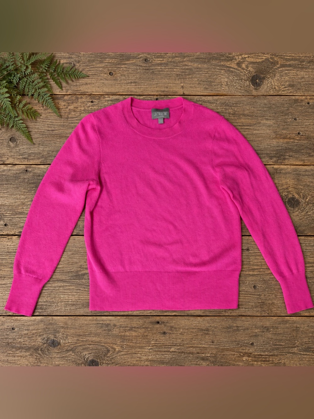 J.Crew 100% Cashmere Hot Pink Crewneck Sweater Classic Fit Small